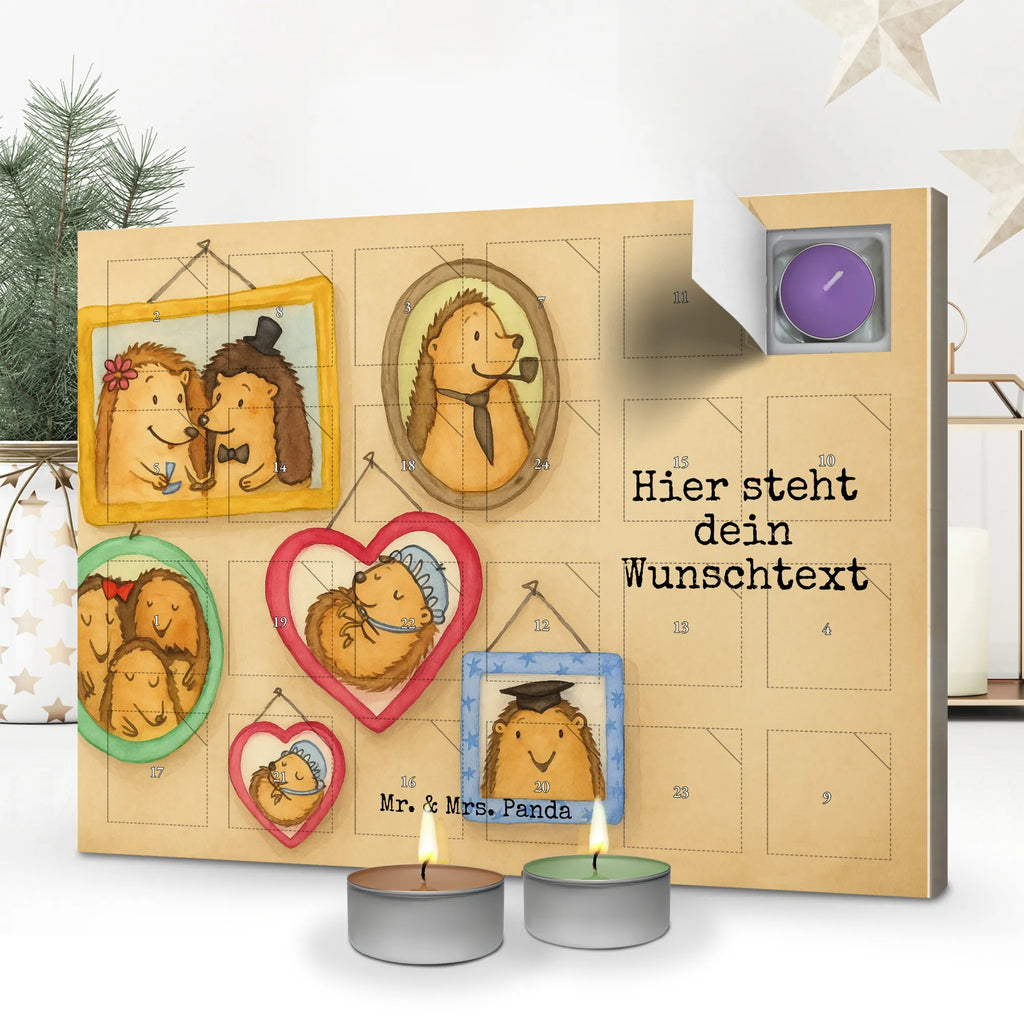 Personalisierter Duftkerzen Adventskalender Igel Familie Design Personalisierter Duftkerzen Adventskalender, Muttertag, Vatertag, Mama, Papa, Oma, Opa, Familie, Schwester, Bruder, Glück, Igel, Liebe, Bilder, Zusammenhalt