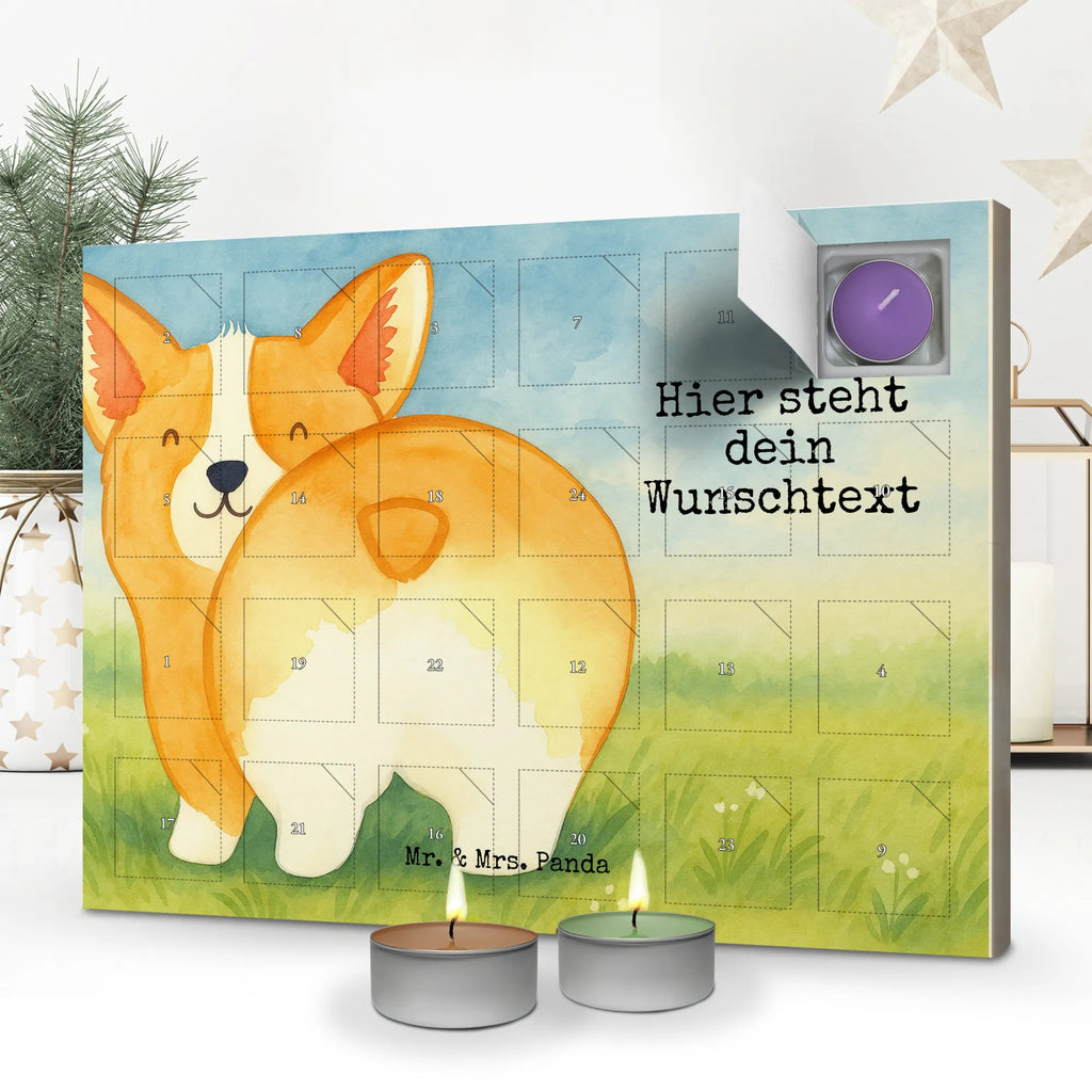 Personalisierter Duftkerzen Adventskalender Corgi Po Design Personalisierter Duftkerzen Adventskalender, Sprüche, Hund, Hunderasse, Hundebesitzer, Hundemotiv, Haustier, Tierliebhaber, Motivation, Hundeliebe, Corgie, Spruch, Selbstliebe