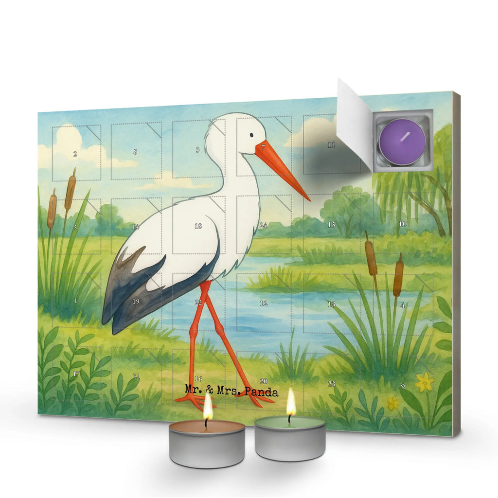 Scented candle advent calendar Stork Design small animals, cute, funny, cute animal motives, hand drawn, small world, funny sayings, good mood, happy, gifts, gift ideas, special gifts, animal lover, card, stork, becoming a mother, birth, pregnant, mother, baby, mothers, pregnancy, baby bump