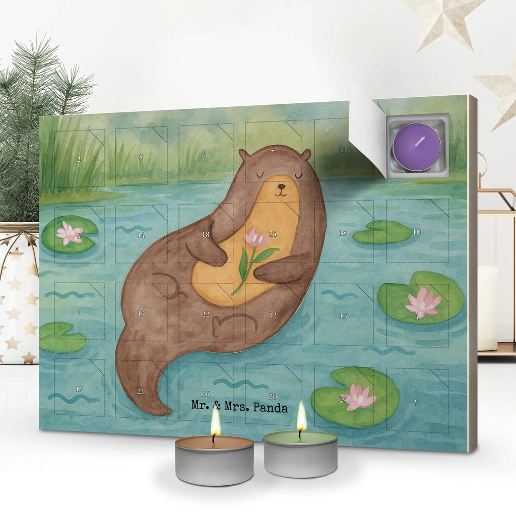 Scented candle advent calendar otter Water Lily Design animal lover, marten, sea otter, European otter, water mammal, aquatic animal, baby otter, predator, water, otter gifts, gift ideas for animal lovers, animal, mammal, water animal, gifts for people in love