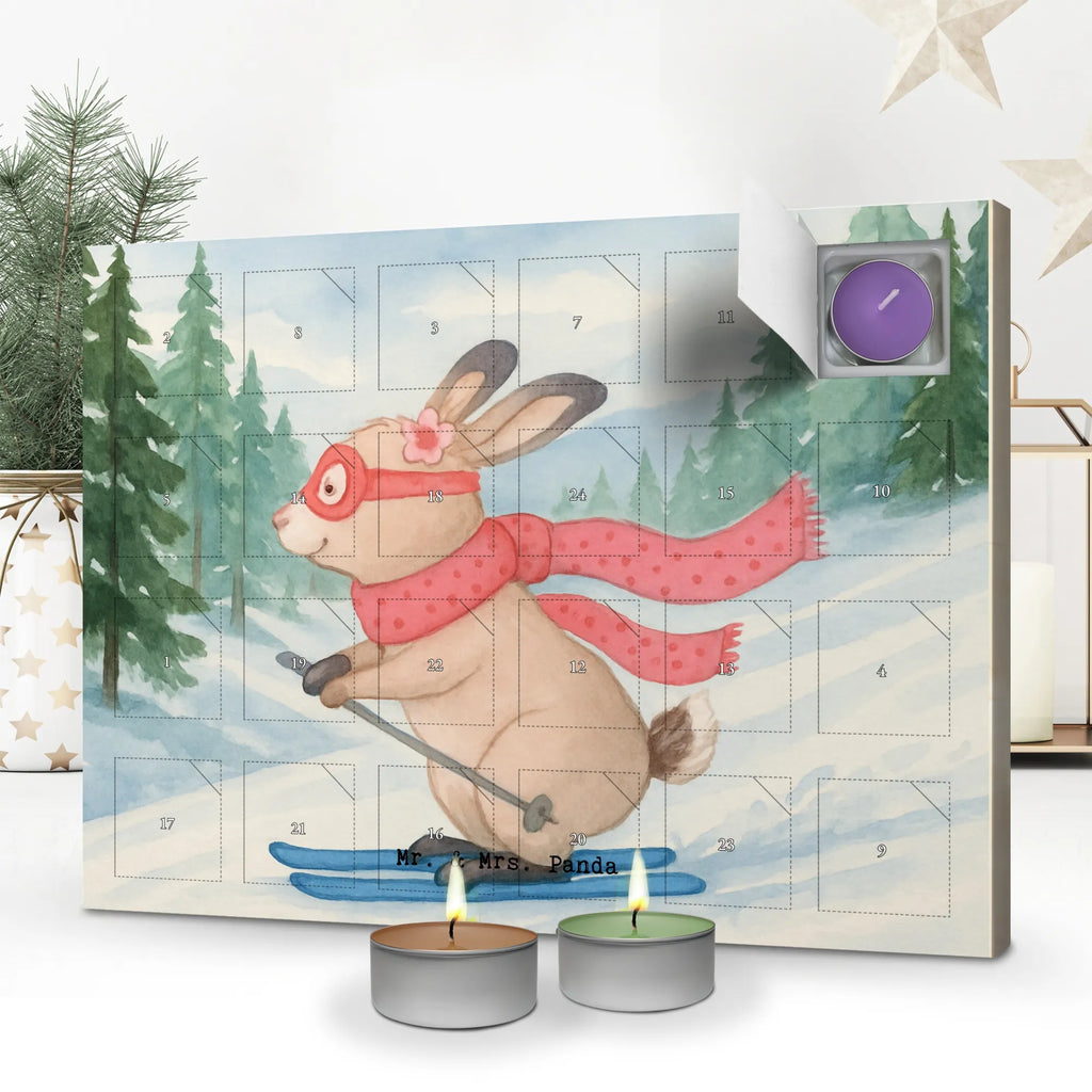 Scented candle advent calendar Hare To ski Design Gift, sport, hobby, giving, thank you, award, profit, athlete, ski sport, ski competition, Skiing, skiing, ski race