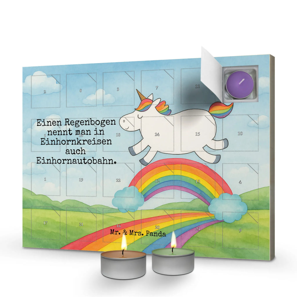 Duftkerzen Adventskalender Einhorn Regenbogen Design, Unicorn, Glitzer