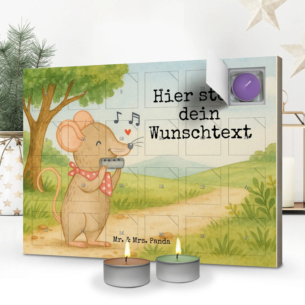 Personalisierter Duftkerzen Adventskalender Maus Mundharmonika Design Personalisierter Duftkerzen Adventskalender, Instrumente, Geschenke Musiker, Musikliebhaber, Gesang, Mundharmonika, Lagerfeuer, Maus