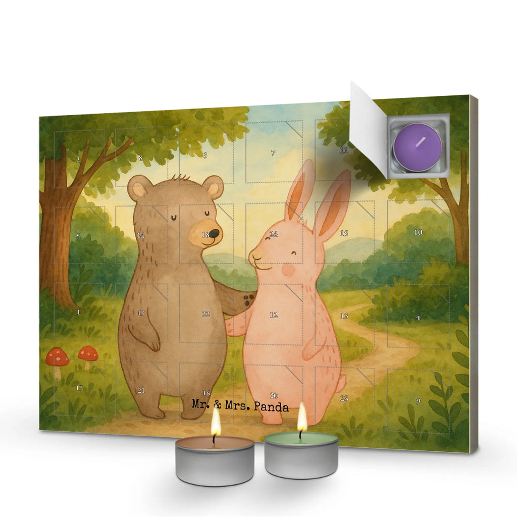 Scented candle advent calendar bear and rabbit Embrace Design Love, Loving, Two, Together, Marriage, Engagement, Proposal of marriage, Love gift, gift for her, gift for him, anniversary gift, friends, best friend, bear, best friends, rabbit