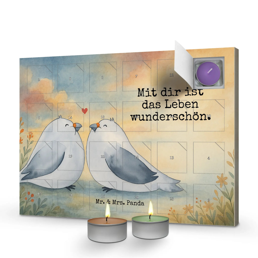 Duftkerzen Adventskalender Turteltauben Liebe Design, Hochzeitstag