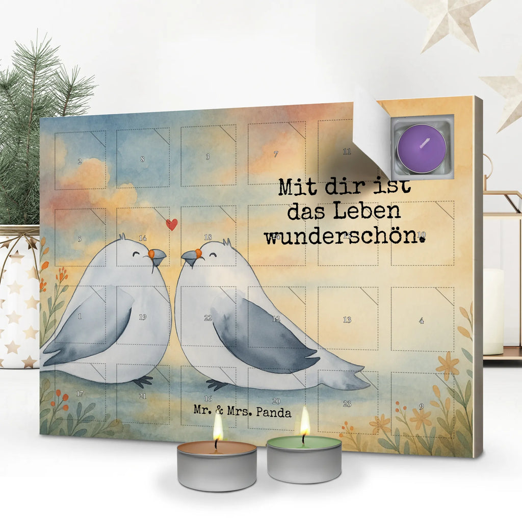 Duftkerzen Adventskalender Turteltauben Liebe Design, Hochzeitstag