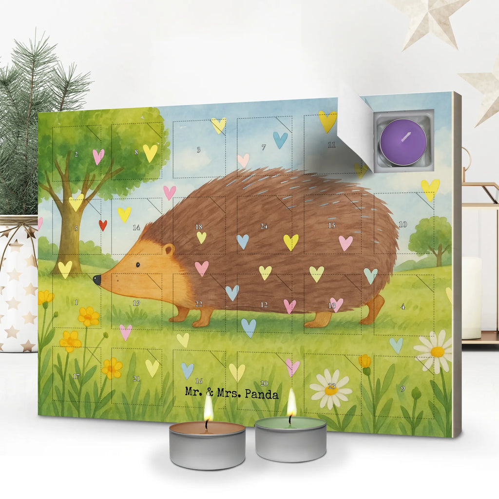 Scented candle advent calendar Hedgehog hearts Design card, gift ideas, gifts, small animals, cute, cute animal motives, hand drawn, funny sayings, good mood, special gifts, animal lover, heart, trust, kiss, hearts