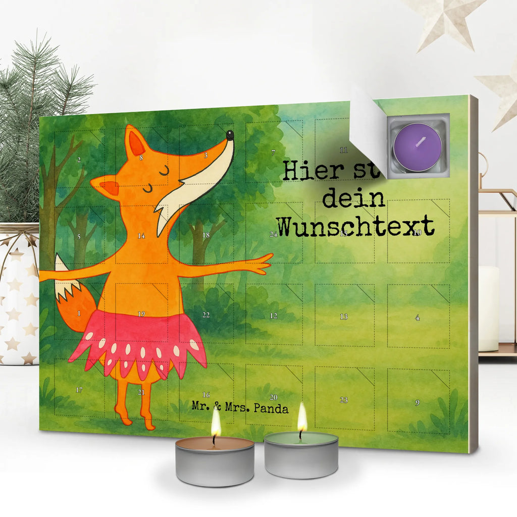 Personalisierter Duftkerzen Adventskalender Fuchs Ballerina Design Personalisierter Duftkerzen Adventskalender, Fuchs, Ballerina, Geburtstag, Fuchs Spruch, Tänzerin, Füchse, Füchsin, Tanzen, Ballett, Party, Einladung