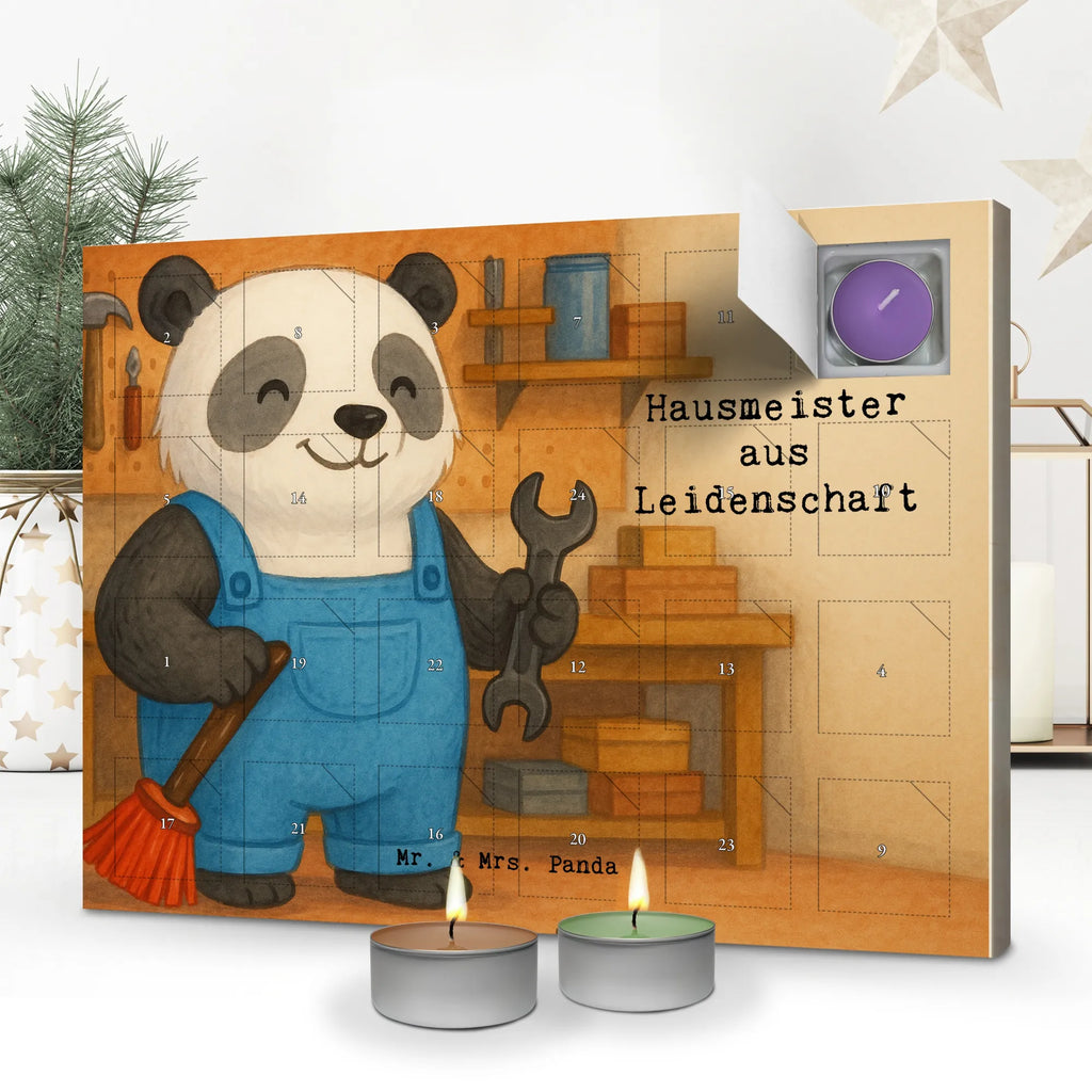 Duftkerzen Adventskalender Hausmeister Leidenschaft Design, Spruch