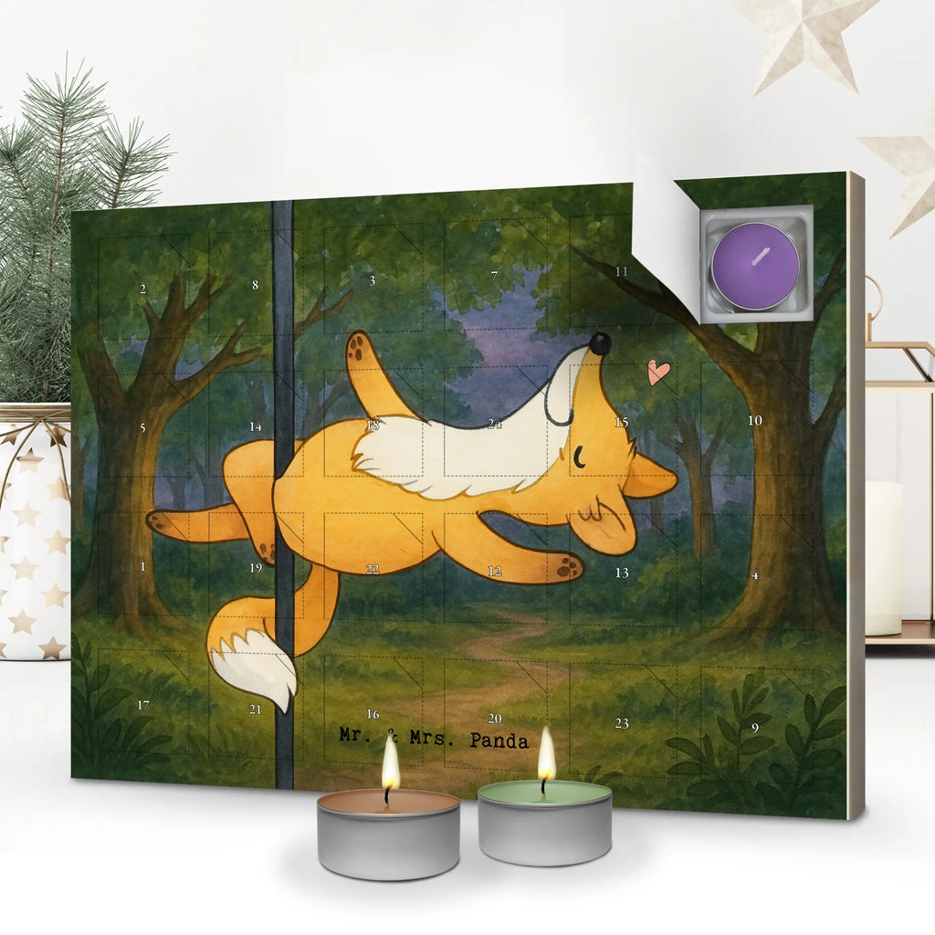 Scented candle advent calendar Fox Pole Dance Design Gift, sport, hobby, giving, thank you, award, profit, athlete, dancing, Pole dancing