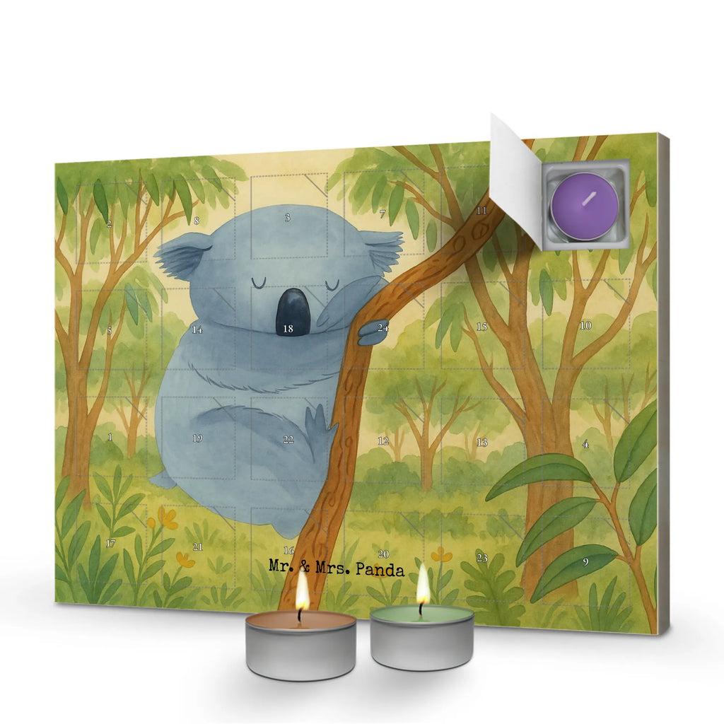 Scented candle advent calendar koala Design small animals, cute, funny, cute animal motives, hand drawn, small world, funny sayings, good mood, happy, gifts, gift ideas, special gifts, animal lover, card, bear, dreamland, bedroom, dream, koala bear, sleeping, Koala