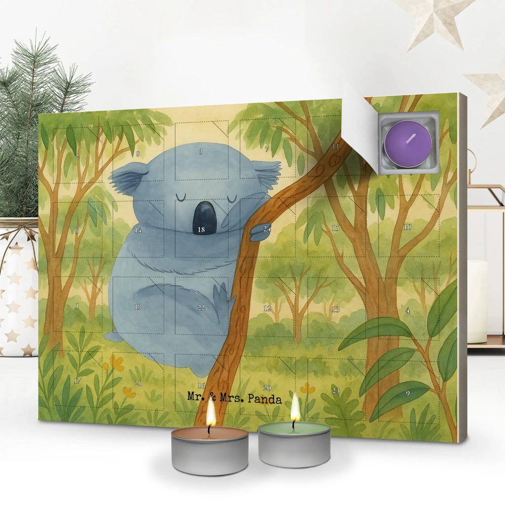 Scented candle advent calendar koala Design small animals, cute, funny, cute animal motives, hand drawn, small world, funny sayings, good mood, happy, gifts, gift ideas, special gifts, animal lover, card, bear, dreamland, bedroom, dream, koala bear, sleeping, Koala