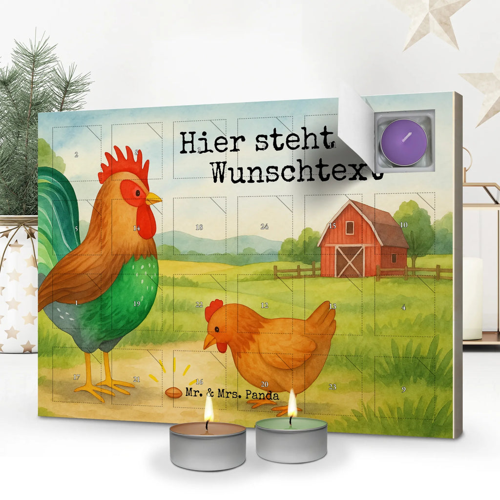 Personalisierter Duftkerzen Adventskalender Hahn Korn Design Personalisierter Duftkerzen Adventskalender, Bauernhof, Hoftiere, Landwirt, Landwirtin, Eier, Hahn, Natur, Henne, Korn