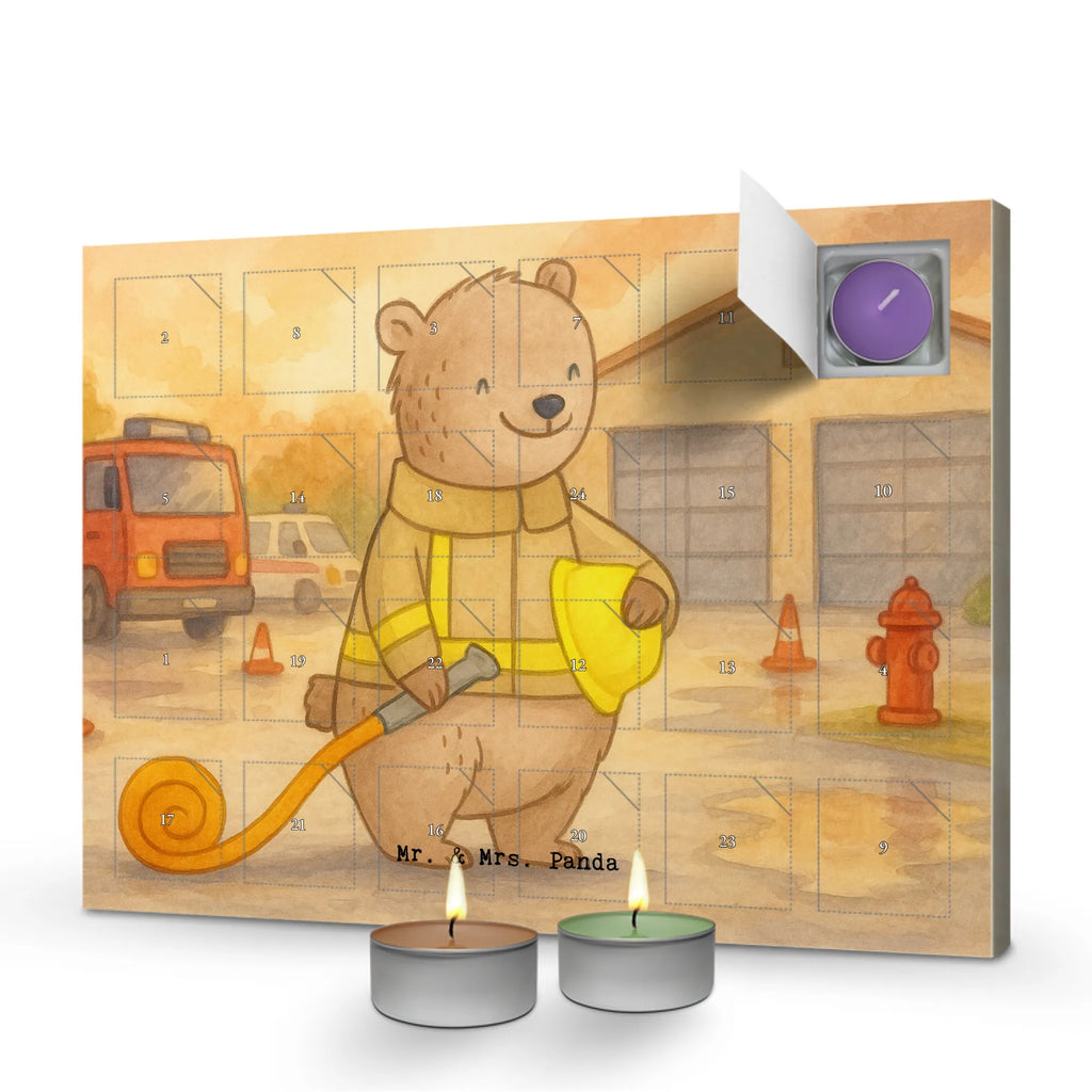Scented candle advent calendar bear Volunteer firefighter Design Gift, sport, hobby, giving, thank you, award, profit, athlete, youth fire brigade, Volunteer fire brigade, fire brigade festival