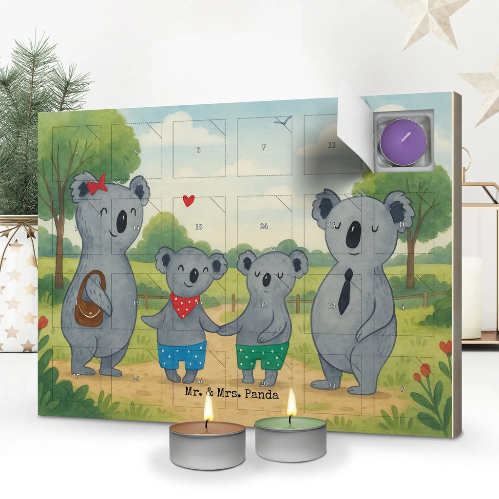 Scented candle advent calendar Koala family with two kids Design Family, Father's Day, Mother's Day, brother, sister, Mom, Dad, best family, koala, family life, favourite family, family time, koala bear, koala family, family