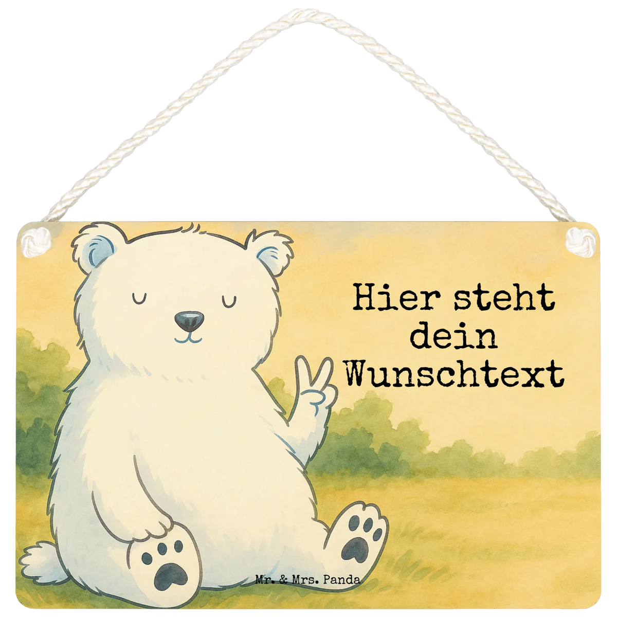 Personalised decorative sign Icebear Lazy Design