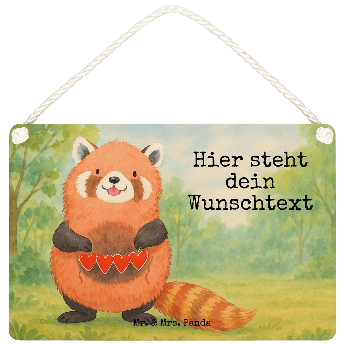Personalisiertes Deko Schild Roter Panda Design Schild personalisiert, Dekoschild Personalisiert, Personalisiertes Holzschild, Türschilder personalisiert, Personalisiertes Schild, Namensschilder personalisiert, Türschilder mit Namen, Personalisiertes Deko Schild, Lustige Sprüche, Gute Laune, Tiermotive, Tiere, Rot, Liebling, Panda, Liebe, Herz, Lieblingsmensch