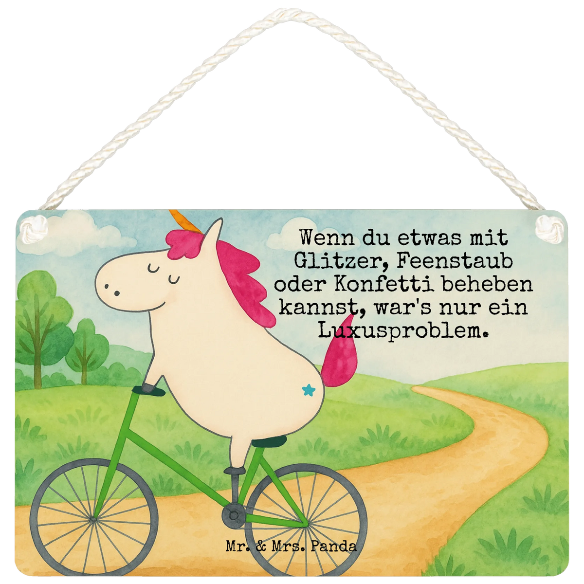 Dekoracyjny znak Jednorożec Rowerzysta Design Jednorożec, jednorożce, dekoracje jednorożca