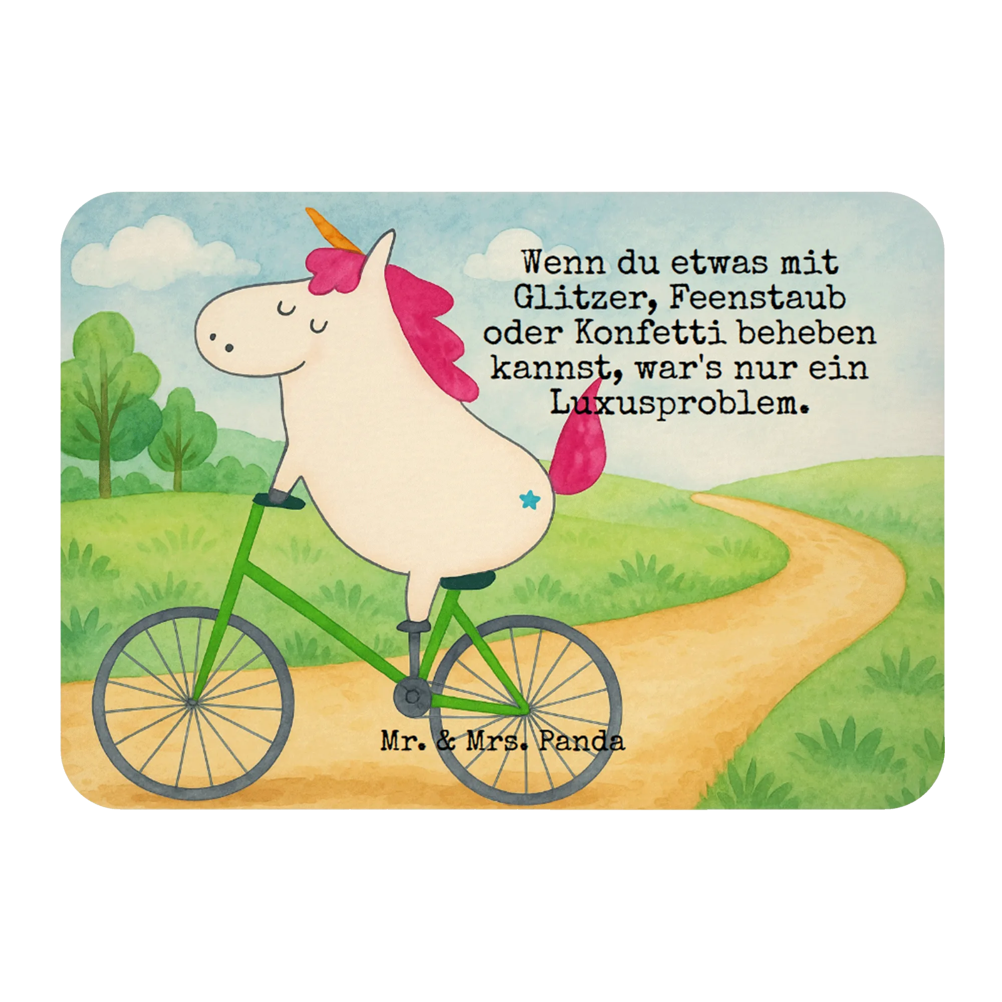 einhorn für fahrradlenker Kühlschrankmagnet Einhorn Radfahrer Design