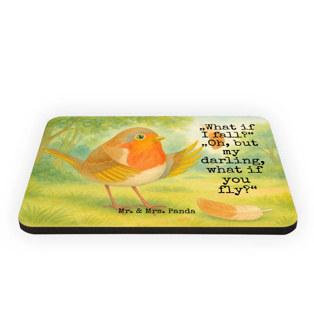 Magnet Rotkehlchen Federn Design Souvenir Magnet, Whiteboard Magnet, Pinnwandmagnet, Dekomagnet, Kühlschrank Dekoration, Motivmagnete, Kühlschrankmagnet, Notiz Magnet, Tiermotive, Gute Laune, lustige Sprüche, Tiere, Spruch Motivation, Motivation Sprüche, Rotkehlchen, Vogel, fliegen, Spruch Mut, What if i fall, Motivationsbilder