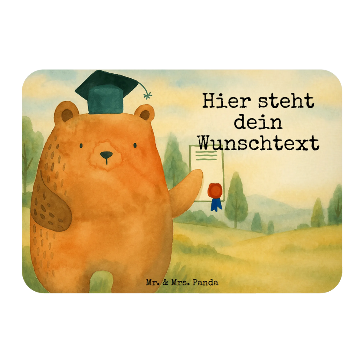 Personalized Magnet bear Test Design bear, teddy, teddy bear, cuddly toy, degree, Abitur, diploma, examination passed, certificate, examinations