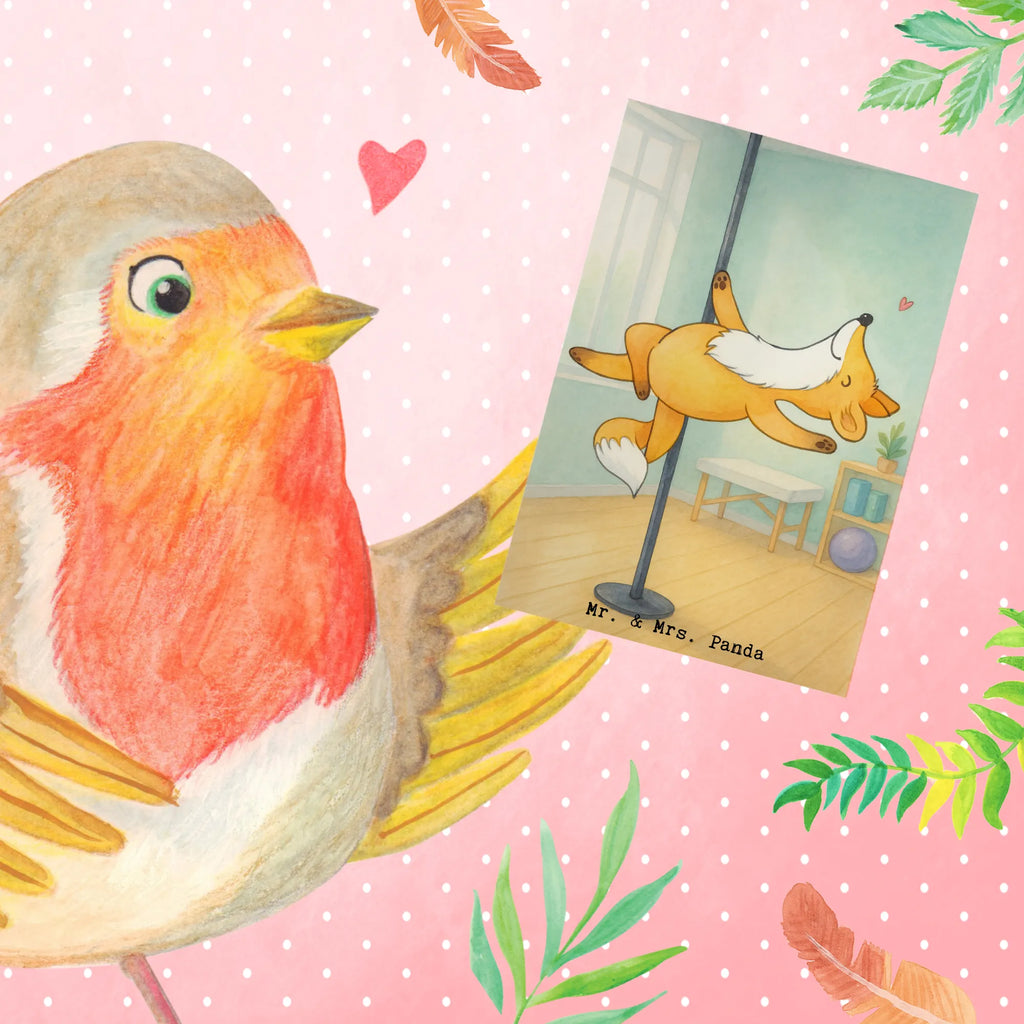 Grußkarte Fuchs Poledance Design Hochzeitskarte, Einladungskarte, Grußkarte, Geburtstagskarte, Glückwunschkarte, Ansichtskarten, Klappkarte, Karte, Geschenk, Sport, Sportart, Hobby, Schenken, Danke, Dankeschön, Auszeichnung, Gewinn, Sportler, Tanzen, Pole Dance, Tanz