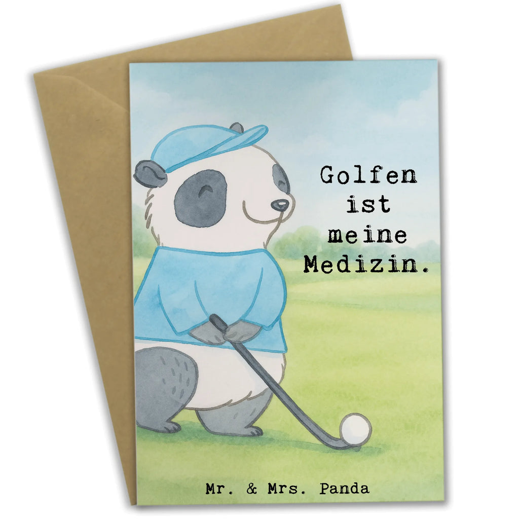 Grußkarte Panda Golfen Design Ansichtskarten, Grußkarte, Geburtstagskarte, Klappkarte, Einladungskarte, Karte, Glückwunschkarte, Hochzeitskarte, Geschenk, Sport, Sportart, Hobby, Schenken, Danke, Dankeschön, Auszeichnung, Gewinn, Sportler, Golf Verein, Golfen, Golf spielen, Golfplatz, Golfturnier