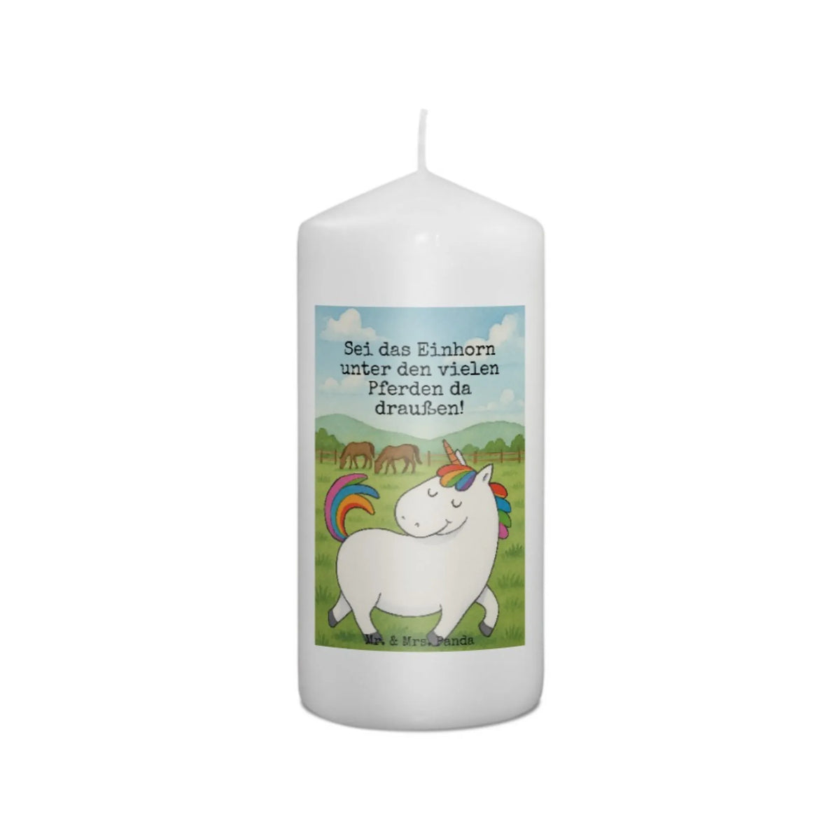 Kerze Einhorn Stolzieren Design Zylinderkerze, Erinnerungskerze, Bedruckte Kerze, Blockkerze, Erinnerungslicht, Stumpenkerze, Kerze, Wachskerze, Unicorn, Einhörner, Einhorn, Einhorn Deko, Reiten, Stolz, Freundin, Pferd, Anders, Geschenk, Reiter, Bunt