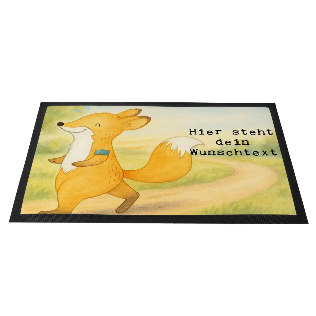 Personalisierte Fußmatte Fuchs Joggen Design Fußmatte bedrucken, Fußmatte mit Namen, Personalisierte Fußmatte, Personalisieruung, Namensfussmatte, Personalisiert, Türvorleger mit Namen, Wunschnamen, Türvorleger personalisiert, Haustürmatte personalisiert, Bedrucken, Geschenk, Sport, Sportart, Hobby, Schenken, Danke, Dankeschön, Auszeichnung, Gewinn, Sportler, Joggen, Laufsport, Dauerlauf, Laufen