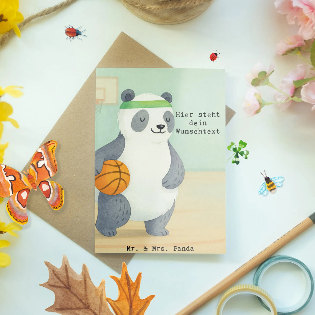 Personalisierte Grußkarte Panda Basketball Design Grußkarte selber drucken, Grußkarte als Geldgeschenk, Grußkarte mit Namen, Personalisierte Einladungskarte, Personalisierte Glückwunschkarte, Grußkarten personalisiert, Personalisierte Geburtstagskarte, Personalisierte Hochzeitskarte, Personalisierte Karte, Personalisiertere Klappkarte, Grußkarte selbst gestalten, Personalisierte Grußkarte, Grußkarte mit persönlichen Nachrichten, Geschenk, Sport, Sportart, Hobby, Schenken, Danke, Dankeschön, Auszeichnung, Gewinn, Sportler, Basketball Verband, Basketball Verein, Basketball, Basketballplatz