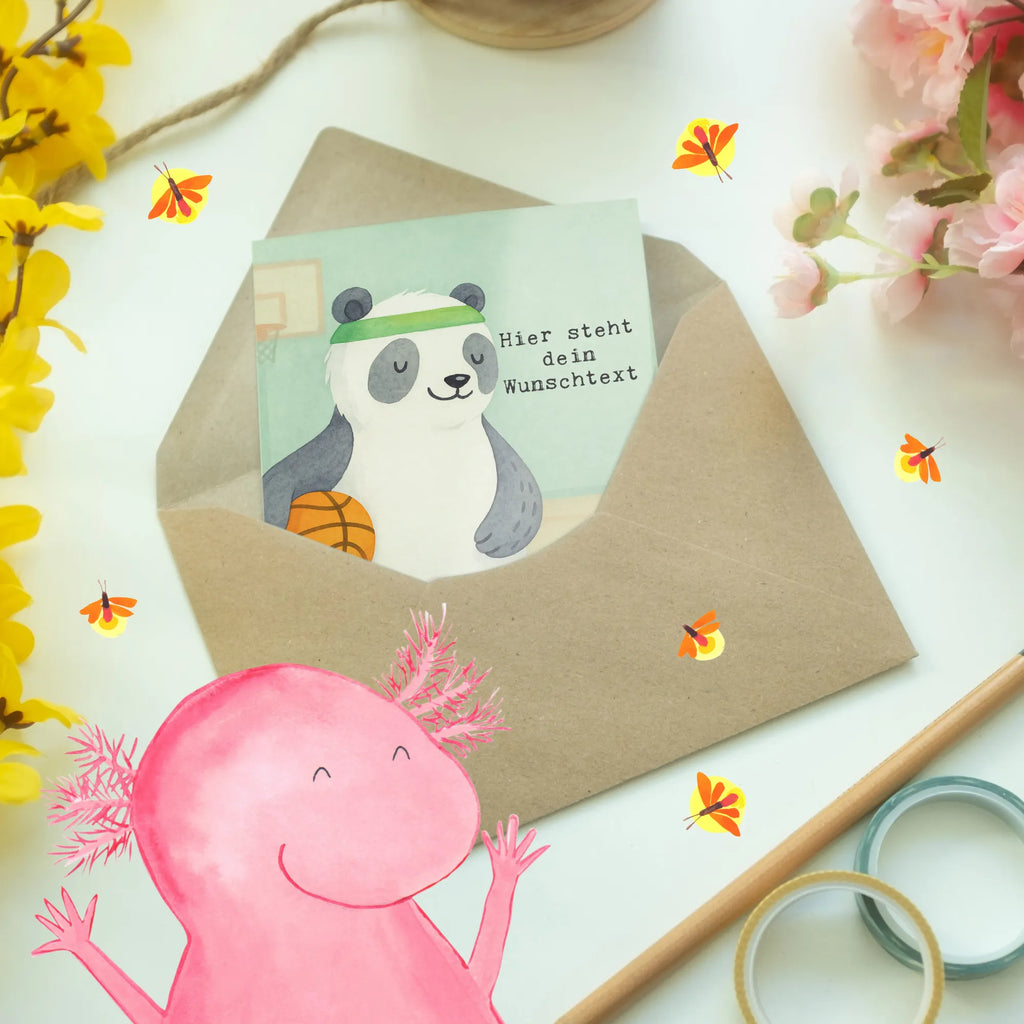 Personalisierte Grußkarte Panda Basketball Design Grußkarte selber drucken, Grußkarte als Geldgeschenk, Grußkarte mit Namen, Personalisierte Einladungskarte, Personalisierte Glückwunschkarte, Grußkarten personalisiert, Personalisierte Geburtstagskarte, Personalisierte Hochzeitskarte, Personalisierte Karte, Personalisiertere Klappkarte, Grußkarte selbst gestalten, Personalisierte Grußkarte, Grußkarte mit persönlichen Nachrichten, Geschenk, Sport, Sportart, Hobby, Schenken, Danke, Dankeschön, Auszeichnung, Gewinn, Sportler, Basketball Verband, Basketball Verein, Basketball, Basketballplatz