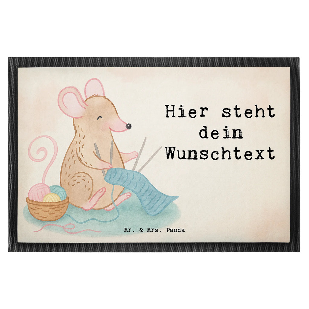 Personalisierte Fußmatte Maus Stricken Design Haustürmatte personalisiert, Türvorleger personalisiert, Fußmatte bedrucken, Namensfussmatte, Bedrucken, Personalisiert, Personalisieruung, Personalisierte Fußmatte, Türvorleger mit Namen, Fußmatte mit Namen, Wunschnamen, Geschenk, Sport, Sportart, Hobby, Schenken, Danke, Dankeschön, Auszeichnung, Gewinn, Sportler, Stricken, DIY