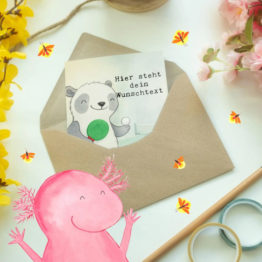 Personalisierte Grußkarte Panda Tischtennis Design Personalisiertere Klappkarte, Personalisierte Karte, Grußkarte mit persönlichen Nachrichten, Grußkarte als Geldgeschenk, Grußkarte mit Namen, Personalisierte Glückwunschkarte, Personalisierte Grußkarte, Grußkarte selber drucken, Personalisierte Geburtstagskarte, Personalisierte Einladungskarte, Personalisierte Hochzeitskarte, Grußkarten personalisiert, Grußkarte selbst gestalten, Geschenk, Sport, Sportart, Hobby, Schenken, Danke, Dankeschön, Auszeichnung, Gewinn, Sportler, Tischtennis Bund, Tischtennis, Ballsport, Tischtennis Verein