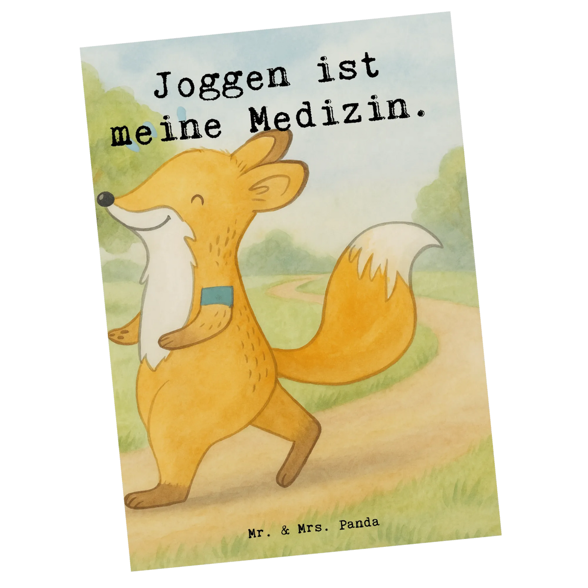 Postcard Fox Jog Design Gift, giving, thank you, award, profit, athlete, running, jogging