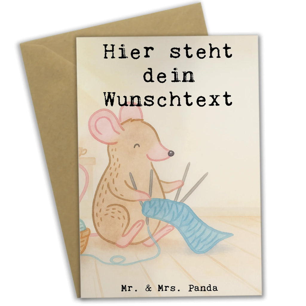 Personalisierte Grußkarte Maus Stricken Design Grußkarte mit Namen, Personalisierte Grußkarte, Personalisierte Hochzeitskarte, Personalisiertere Klappkarte, Grußkarte selbst gestalten, Personalisierte Geburtstagskarte, Grußkarte mit persönlichen Nachrichten, Grußkarte selber drucken, Personalisierte Glückwunschkarte, Grußkarte als Geldgeschenk, Personalisierte Einladungskarte, Grußkarten personalisiert, Personalisierte Karte, Geschenk, Sport, Sportart, Hobby, Schenken, Danke, Dankeschön, Auszeichnung, Gewinn, Sportler, Stricken, DIY