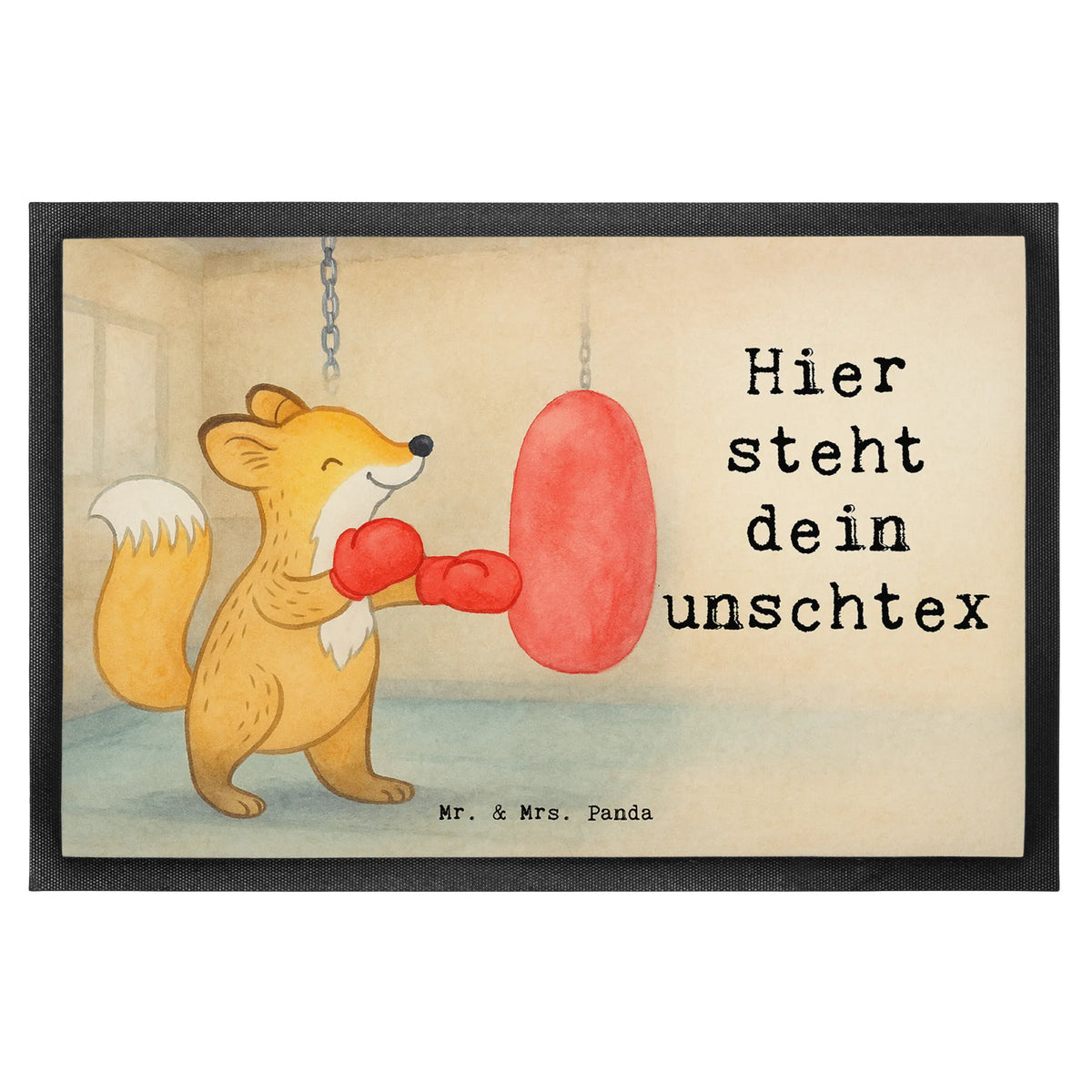 Personalized doormat Fox boxing Design Gift, giving, thank you, award, profit, athlete, boxing, boxing match, boxing training