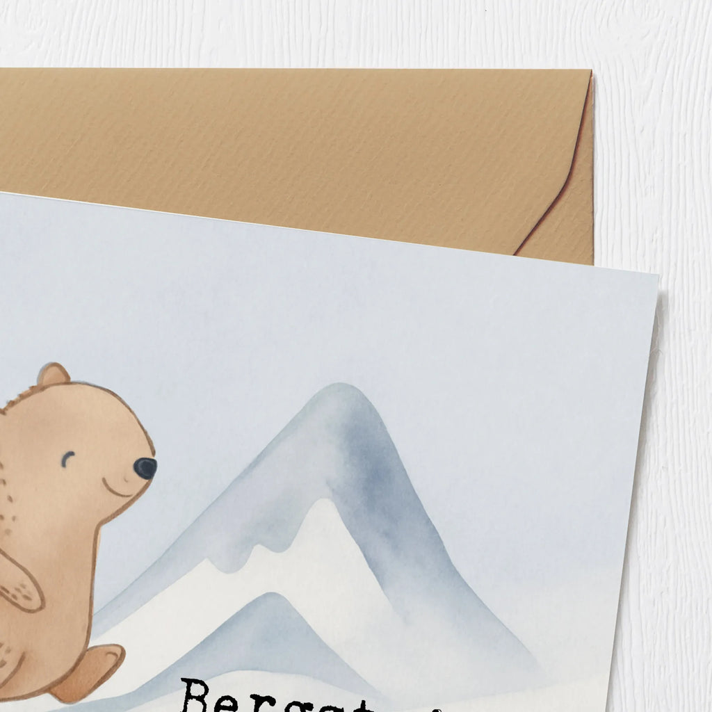 Deluxe Karte Bär Bergsteigen Design Hochwertige Klappkarte, Grußkarte, Geburtstagskarte, Einladungskarte, Karte, Glückwunschkarte, Klappkarte, Hochzeitskarte, Hochwertige Grußkarte, Geschenk, Sport, Sportart, Hobby, Schenken, Danke, Dankeschön, Auszeichnung, Gewinn, Sportler, Bergsport, Bergsteigen, Alpinismus, wandern, Trekking, Alpinwandern