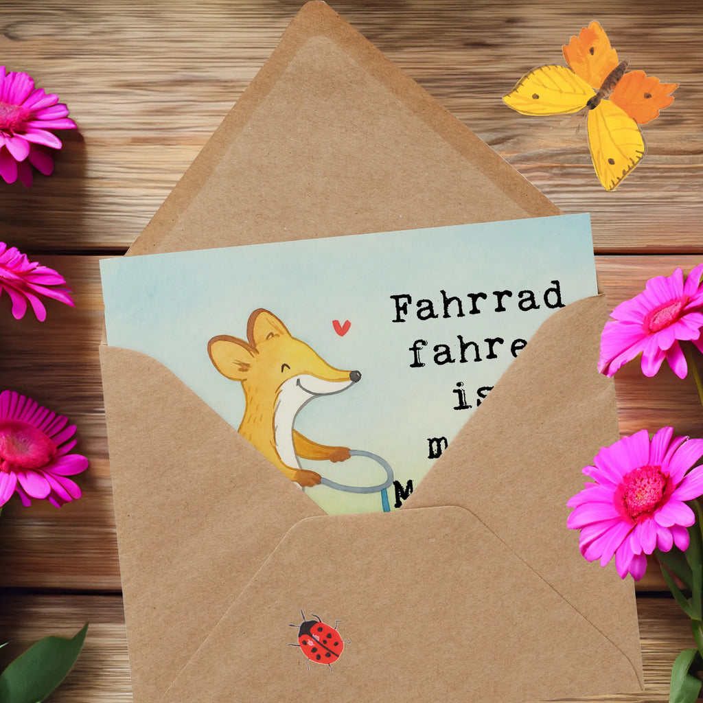 Deluxe Karte Fuchs Fahrrad fahren Design Glückwunschkarte, Hochwertige Grußkarte, Hochzeitskarte, Karte, Grußkarte, Geburtstagskarte, Einladungskarte, Hochwertige Klappkarte, Klappkarte, Geschenk, Sport, Sportart, Hobby, Schenken, Danke, Dankeschön, Auszeichnung, Gewinn, Sportler, Trekking, Mountainbiking, Fahrrad fahren, Radsport, Radeln