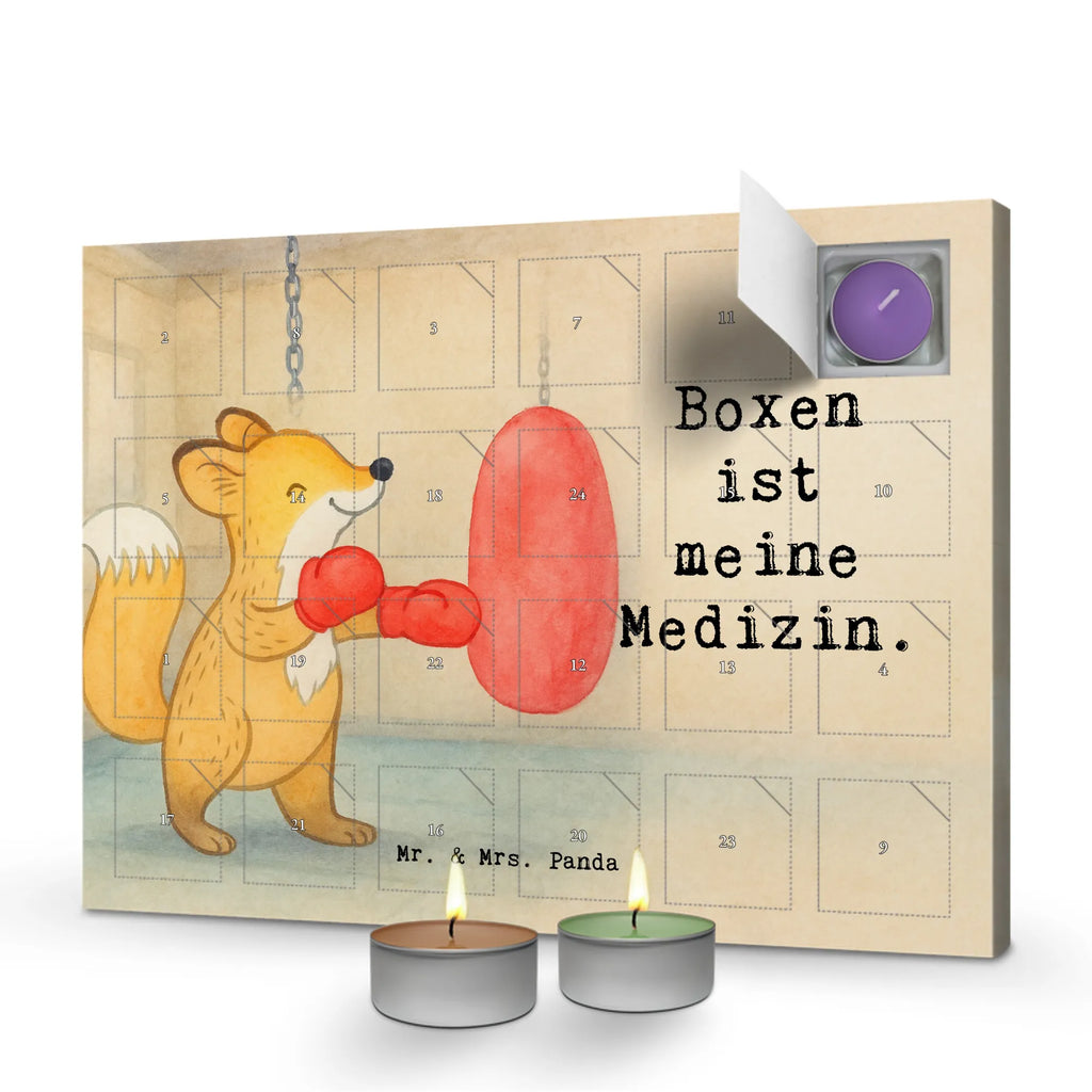 Scented candle advent calendar Fox boxing Design Gift, sport, hobby, giving, thank you, award, profit, athlete, boxing training, boxing, boxing match