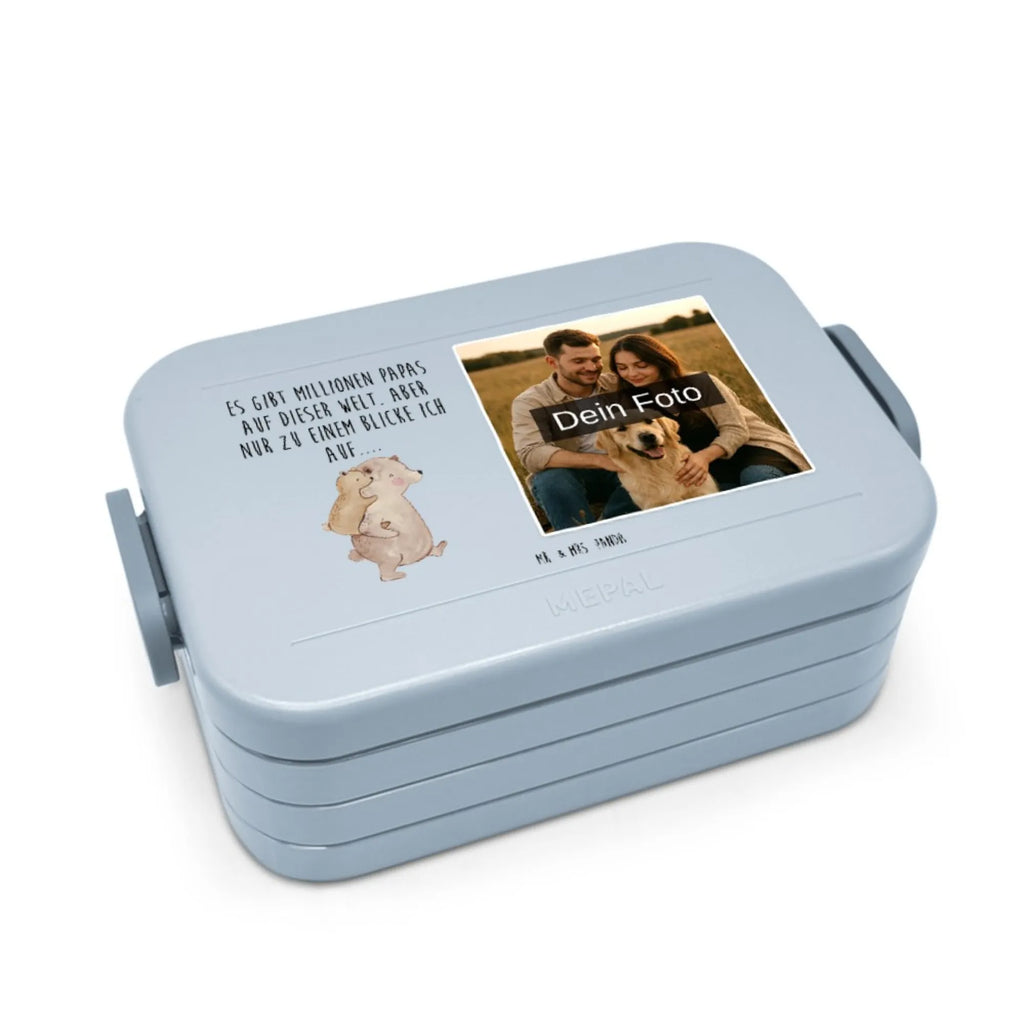MEPAL Foto Bentobox Papa Bär Foto Lunchbox, Foto Bentobox, Foto Brotdose, Familie, Vatertag, Muttertag, Bruder, Schwester, Mama, Papa, Oma, Opa, Geschenk, Vater, Vati, Geburtstag, Papi, Onkel