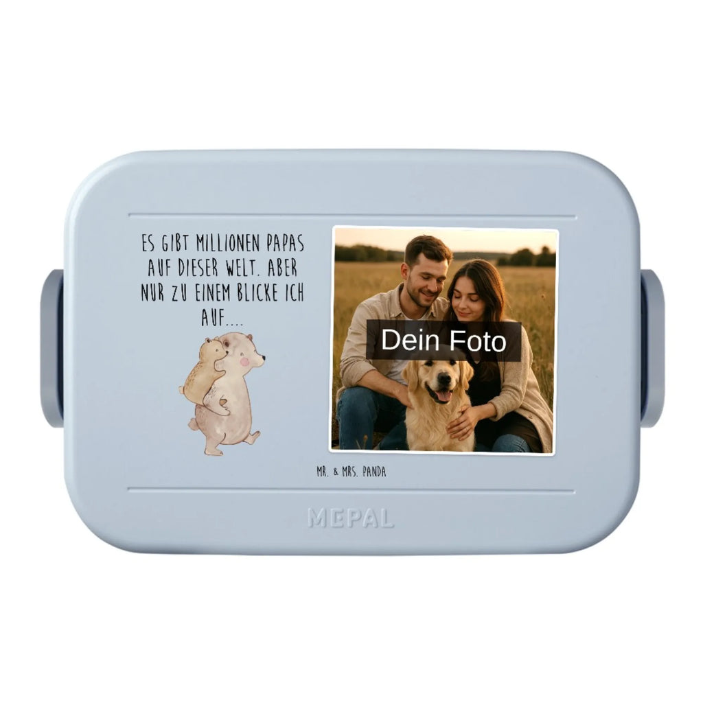 MEPAL Foto Bentobox Papa Bär Foto Lunchbox, Foto Bentobox, Foto Brotdose, Familie, Vatertag, Muttertag, Bruder, Schwester, Mama, Papa, Oma, Opa, Geschenk, Vater, Vati, Geburtstag, Papi, Onkel