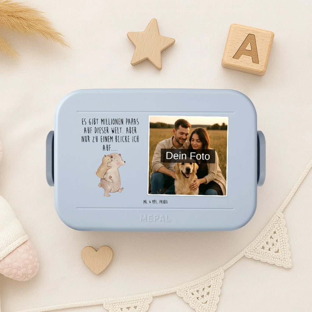 MEPAL Foto Bentobox Papa Bär Foto Lunchbox, Foto Bentobox, Foto Brotdose, Familie, Vatertag, Muttertag, Bruder, Schwester, Mama, Papa, Oma, Opa, Geschenk, Vater, Vati, Geburtstag, Papi, Onkel