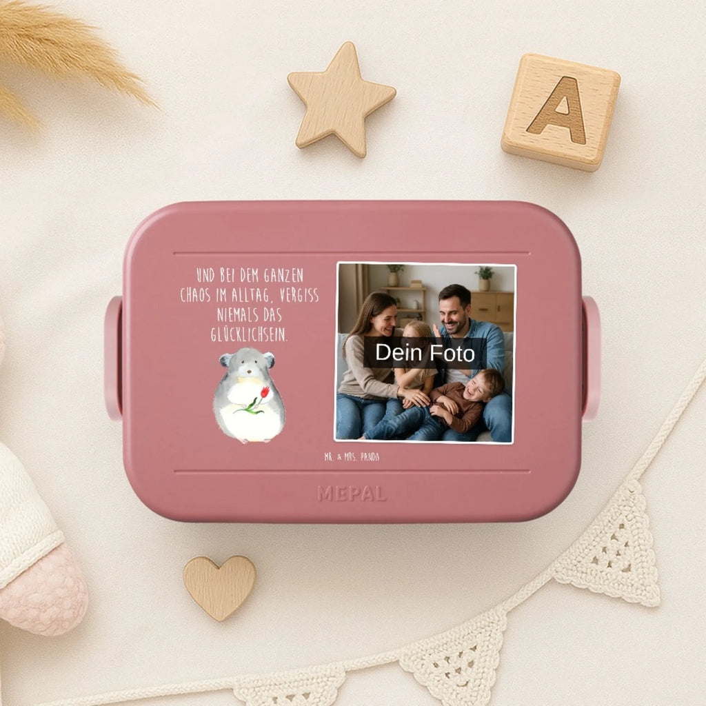 MEPAL Foto Bentobox Chinchilla Blume Foto Lunchbox, Foto Bentobox, Foto Brotdose, Tiermotive, Gute Laune, lustige Sprüche, Tiere, Chinchilla, Kummer, Chinchillas, Glücklichsein, traurig sein, Chaos, Liebeskummer, Büro, Depressionen, Büroalltag