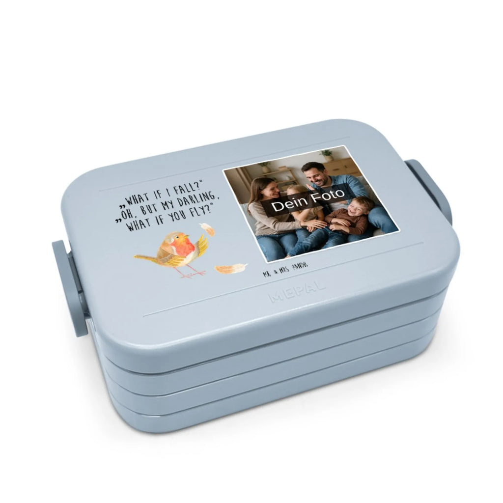 MEPAL Foto Bentobox Rotkehlchen Federn Foto Bentobox, Foto Brotdose, Foto Lunchbox, Tiermotive, Gute Laune, lustige Sprüche, Tiere, Motivationsbilder, Motivation Sprüche, Spruch Motivation, Rotkehlchen, What if i fall, Spruch Mut, fliegen, Vogel