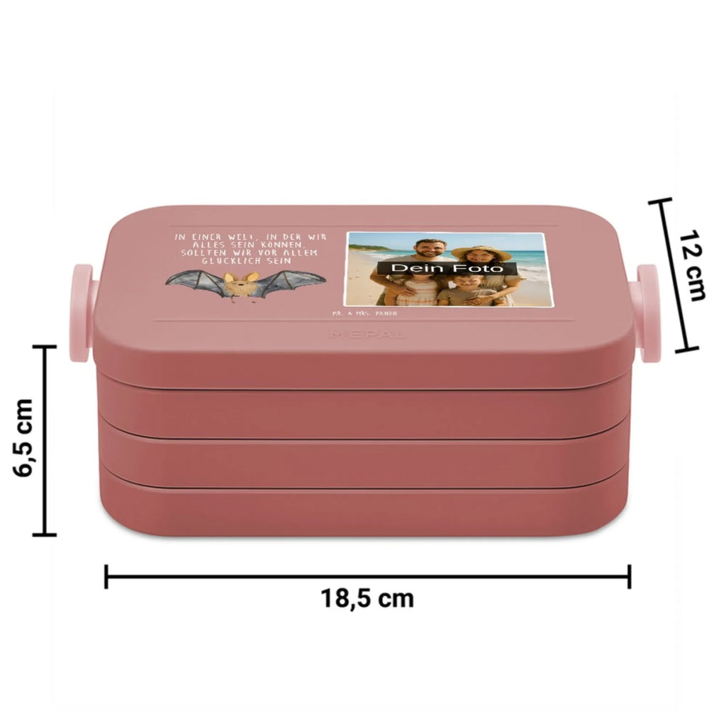 MEPAL Foto Bentobox Fledermaus Flügel Foto Brotdose, Foto Lunchbox, Foto Bentobox, Tiermotive, Gute Laune, lustige Sprüche, Tiere