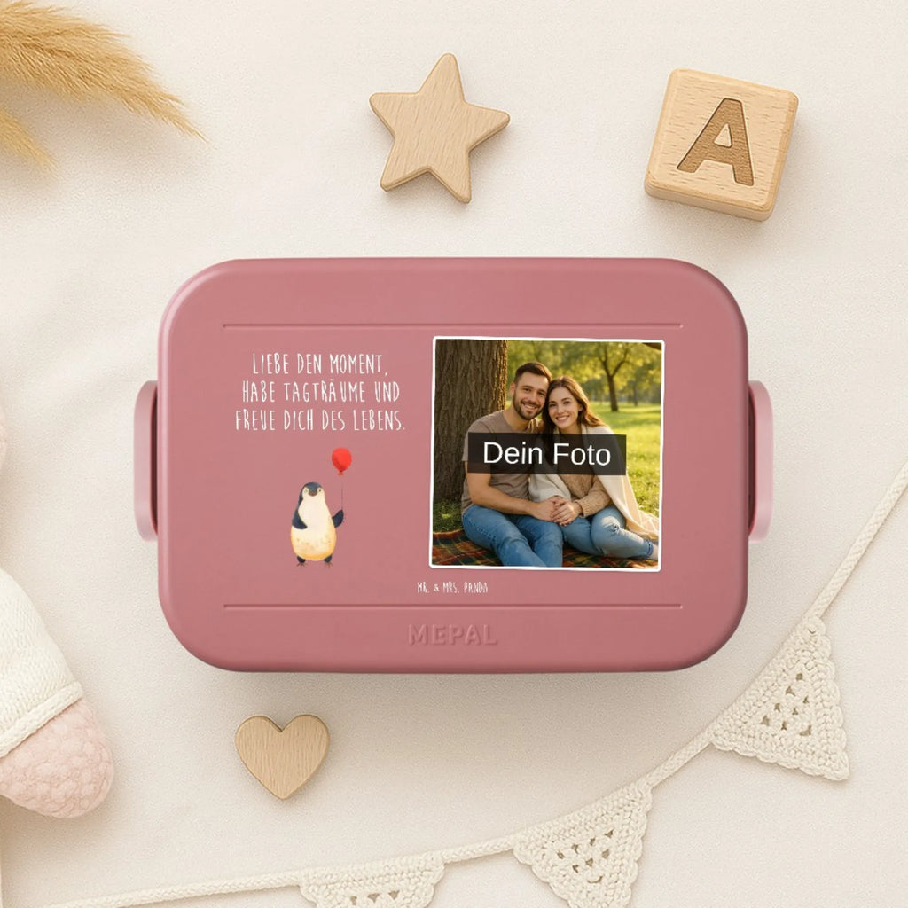 MEPAL Foto Bentobox Pinguin Luftballon Foto Lunchbox, Foto Bentobox, Foto Brotdose, Pinguin, neues Leben, beste Freundin, Luftballon, Glück, Lebenslust, Motivation, Pinguine, Geschenkidee, Liebe, Tagträume, Geschenk Freundin, Neustart