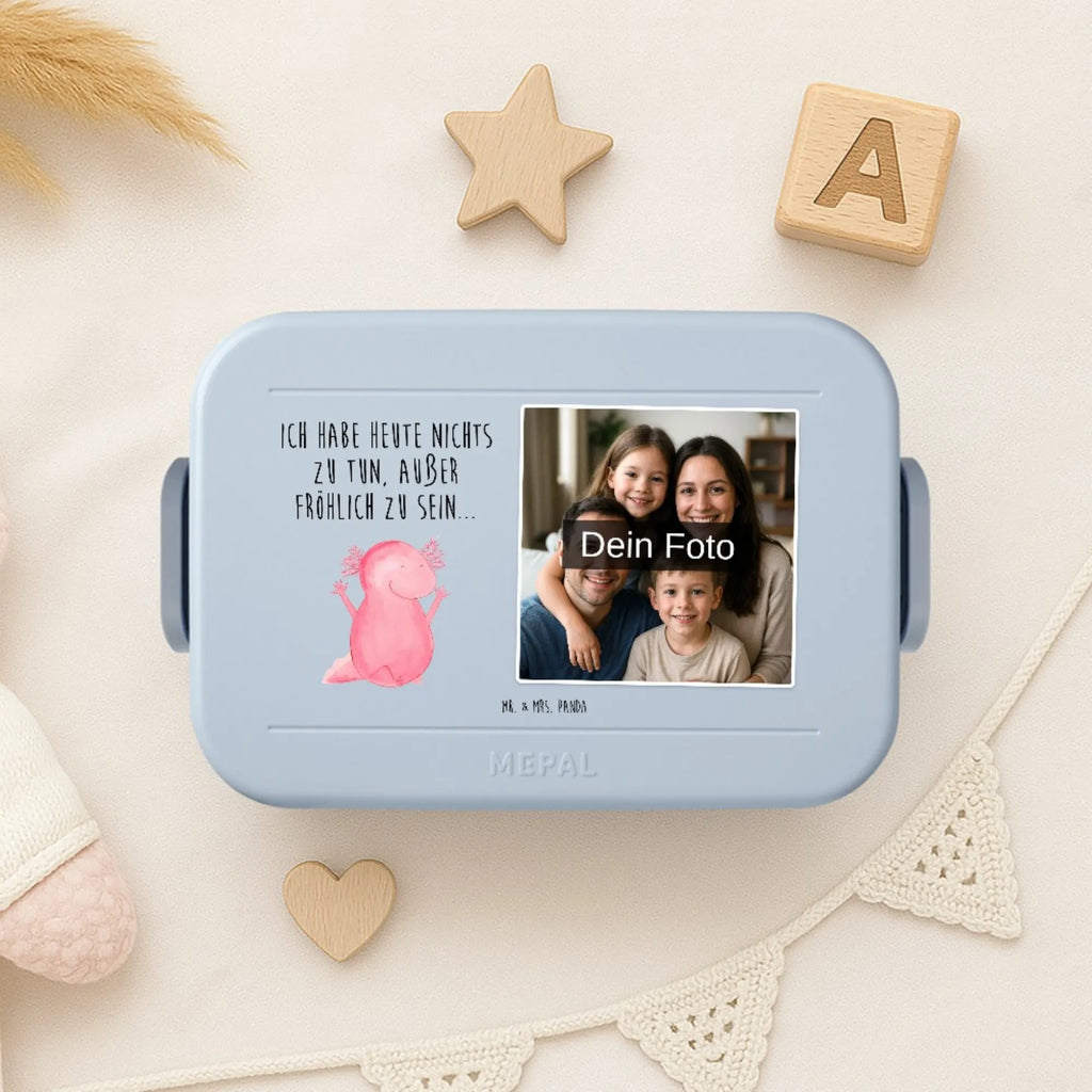 MEPAL Foto Bentobox Axolotl Hurra Foto Lunchbox, Foto Bentobox, Foto Brotdose, Axolotl, Molch, Motivation, Freude, fröhlich, Spaß, Axolot, Lurche, Schwanzlurch, Lurch, Zufriedenheit