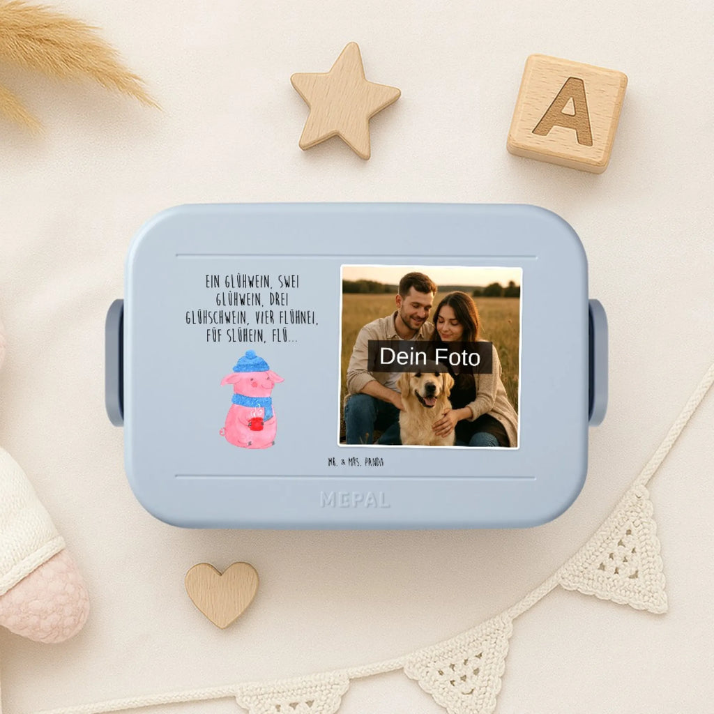 MEPAL Foto Bentobox Schweinchen Glühwein Foto Lunchbox, Foto Brotdose, Foto Bentobox, Winter, Weihnachten, Weihnachtsdeko, Nikolaus, Advent, Heiligabend, Wintermotiv, Spruch, Weihnachtsmarkt, Glühwein, Betrunken