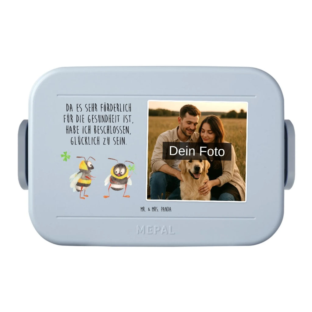 MEPAL Foto Bentobox Hummeln Kleeblatt Foto Bentobox, Foto Brotdose, Foto Lunchbox, Tiermotive, Gute Laune, lustige Sprüche, Tiere, glücklich werden, Spruch positiv, Spruch fröhlich, Hummel, Biene, Spruch schön, glücklich sein, Biene Deko