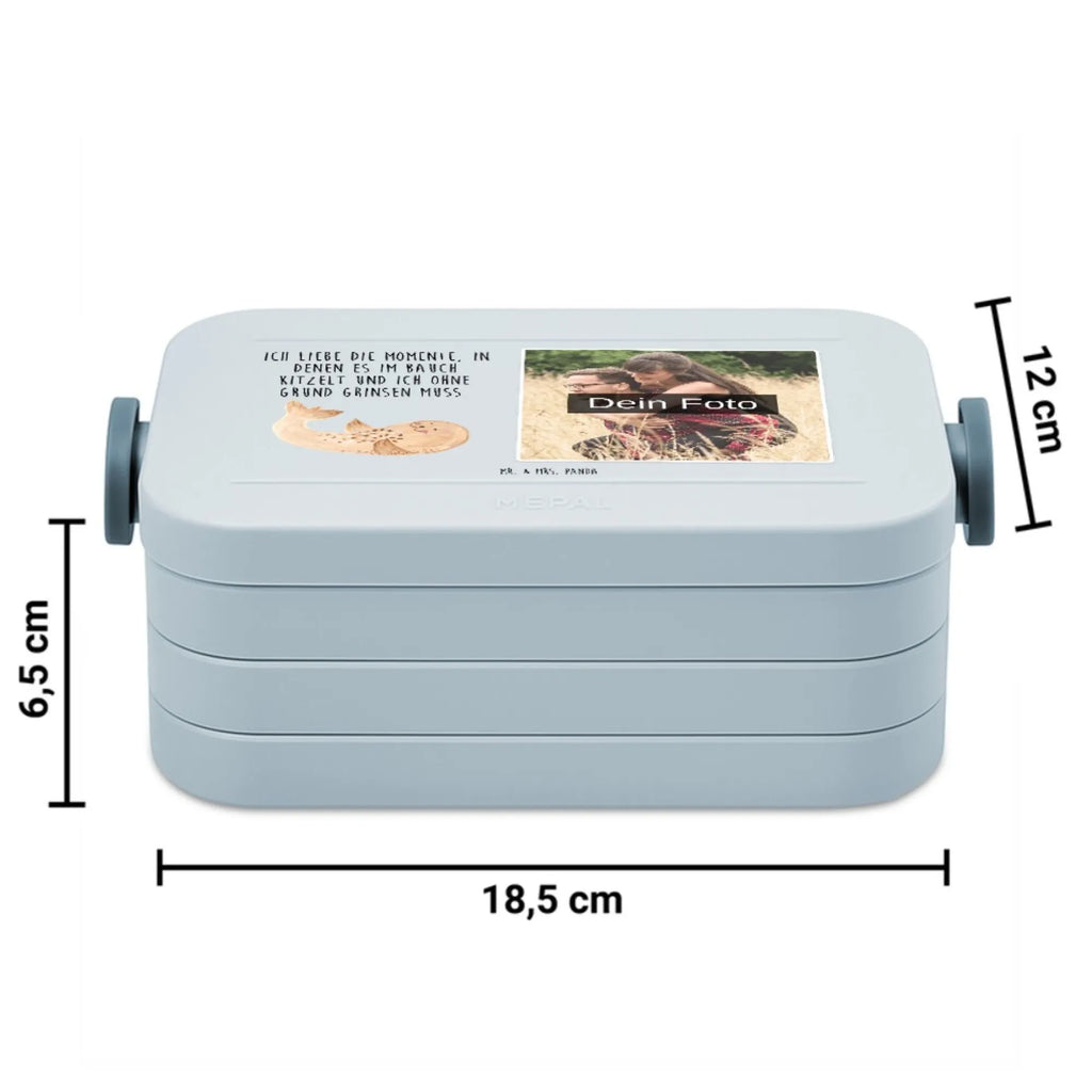 MEPAL Foto Bentobox Robbe Liegen Foto Bentobox, Foto Brotdose, Foto Lunchbox, Tiermotive, Gute Laune, lustige Sprüche, Tiere, Seehund, Strand, Robbe, Robben, Freude, Lachen, Nordsee, Meerestier, Ostsee